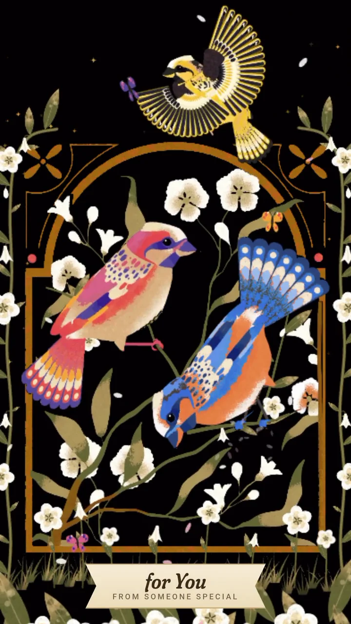 Finch Trio digital flower gift preview