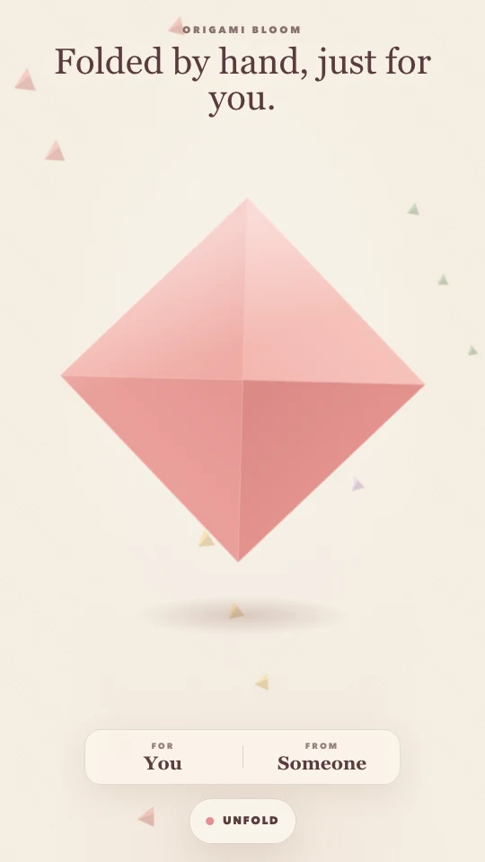 Origami Bloom digital flower gift preview