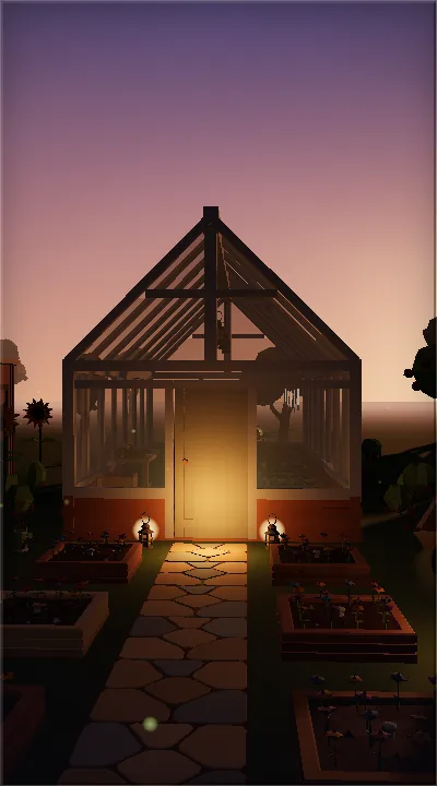 Glasshouse at Dusk digital flower gift preview